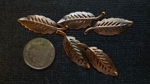 bronze leaves  charms pack 5  approx 2cm Limited qty